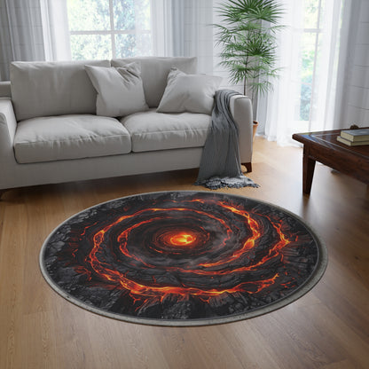 Lava Vortex Round Rug