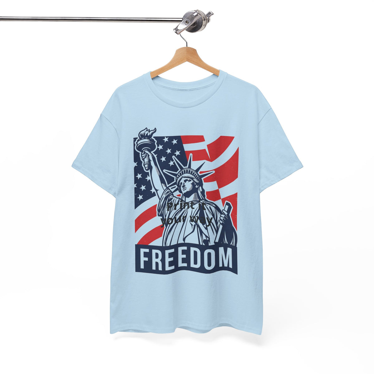 Freedom Statue T-Shirt — Patriotic USA Flag Tee (Statue of Liberty Design)