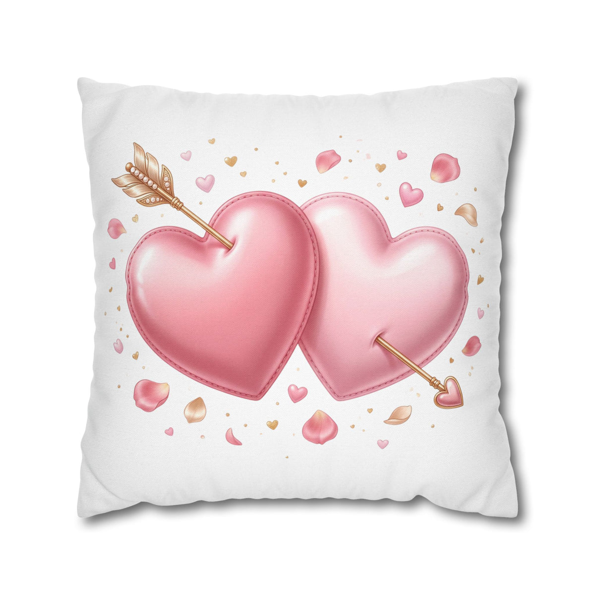 Valentine Pink Double Heart Arrow Decorative Pillowcase