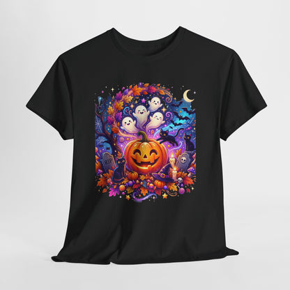 Halloween Pumpkin & Ghosts T-Shirt — Cute Spooky Jack-O'-Lantern Tee