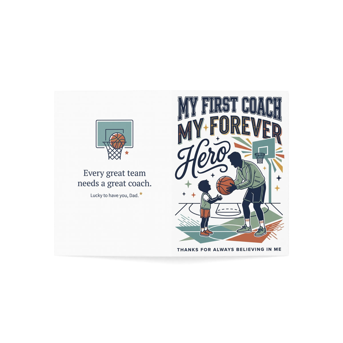 My First Coach, My Forever Hero Greeting Card – Basketball Coach Appreciation