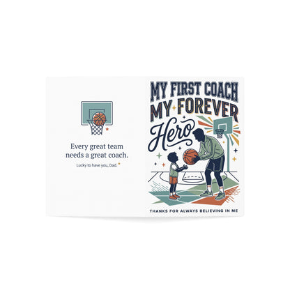 My First Coach, My Forever Hero Greeting Card – Basketball Coach Appreciation