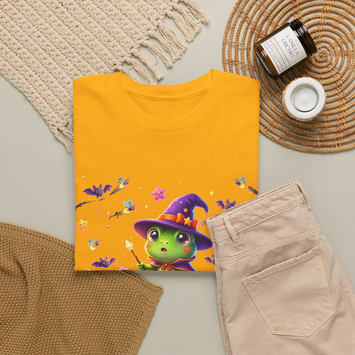 Cute Witch Frog T‑Shirt — Magical Mushroom Halloween Tee