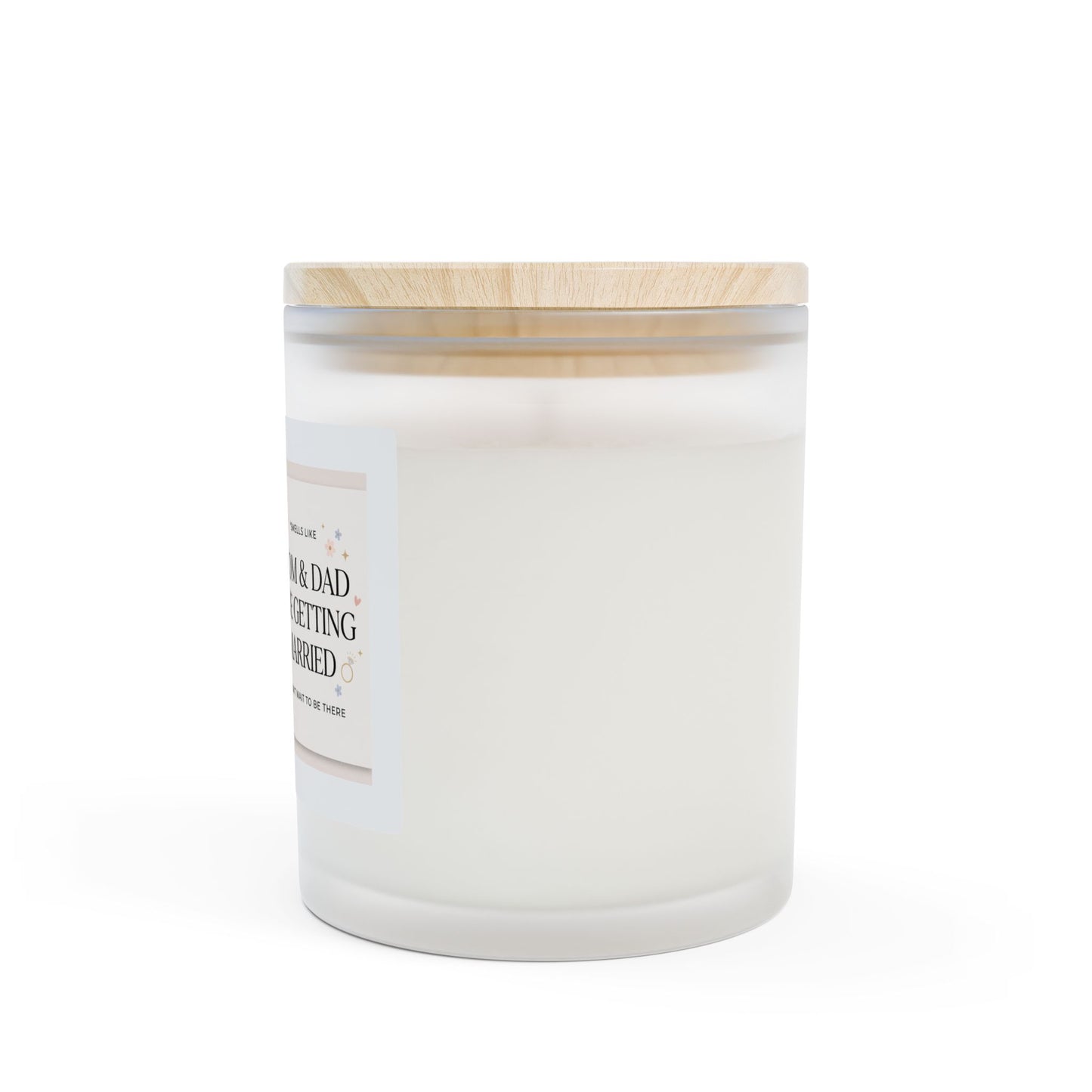 'Mom & Dad Are Getting Married' Frosted Glass Candle — 11oz Announcement Scented Candle