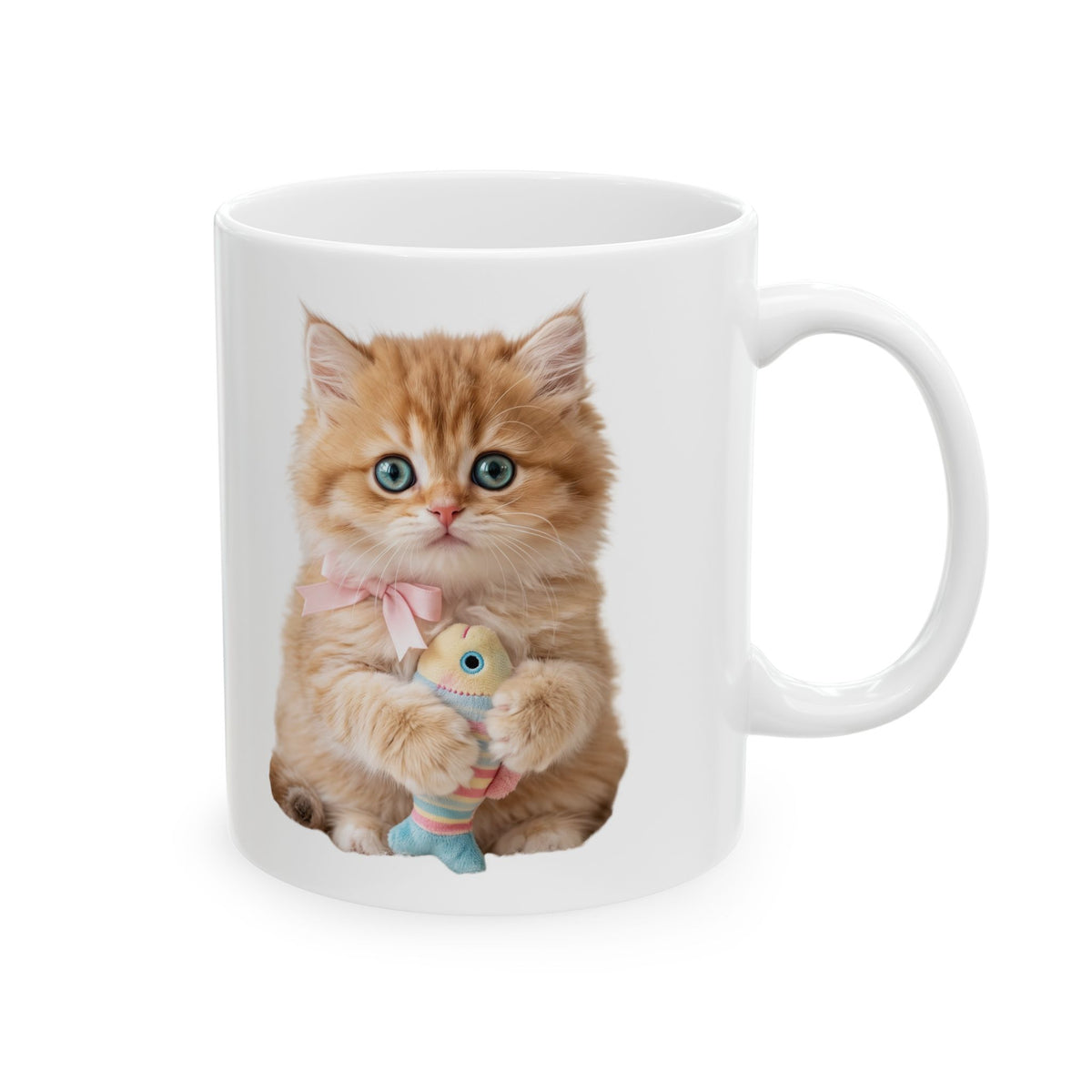 Orange Tabby Cat Ceramic Mug — Cute Kitten Coffee Cup (11oz & 15oz)