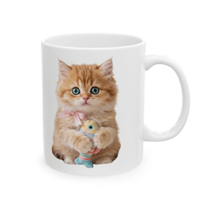 Orange Tabby Cat Ceramic Mug — Cute Kitten Coffee Cup (11oz & 15oz)