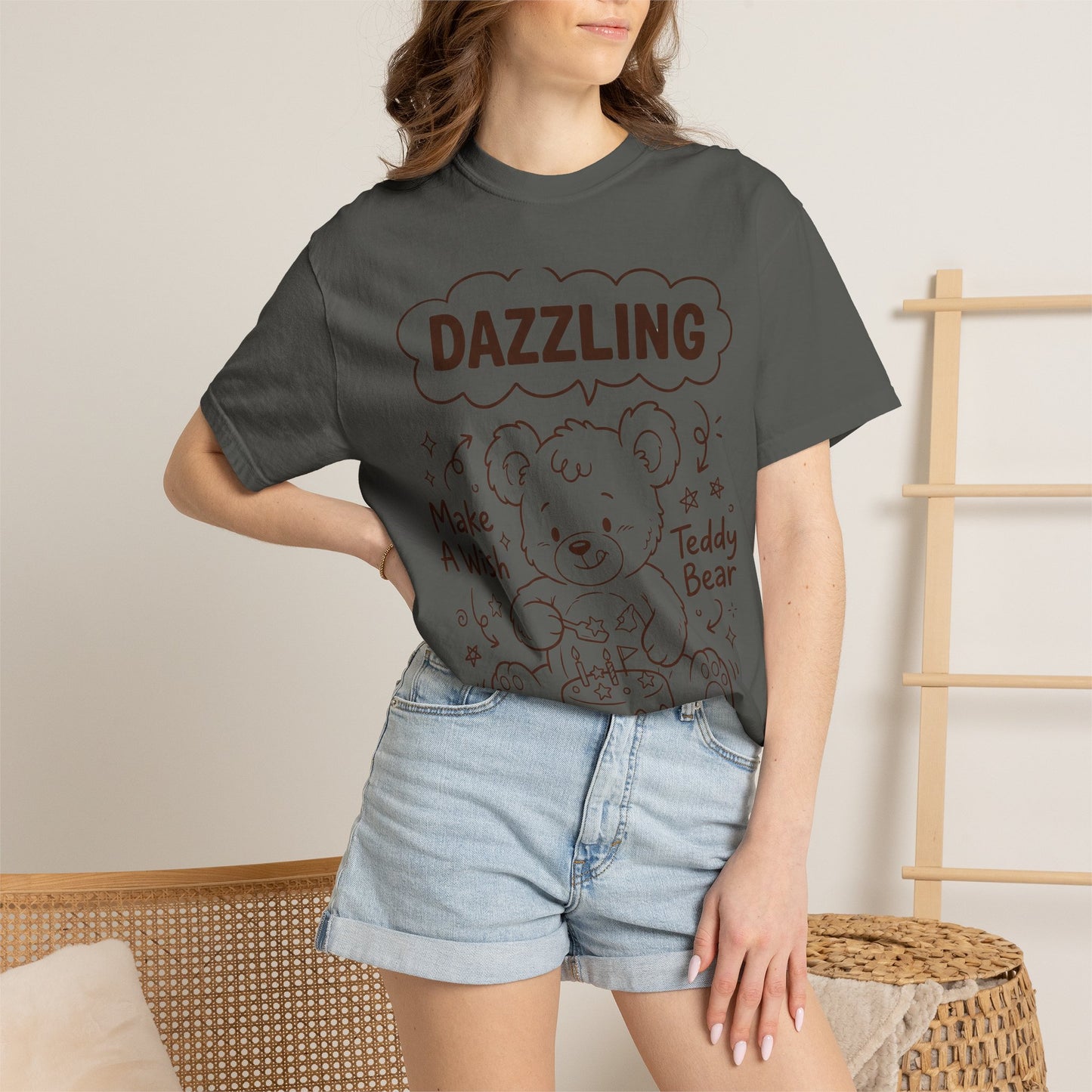 Dazzling Teddy Bear T-Shirt – Make a Wish Birthday Graphic Tee