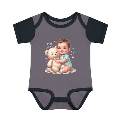 Cute Baby & Teddy Bodysuit – Infant Rib One-Piece
