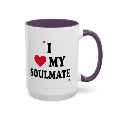 I Love My Soulmate Accent Coffee Mug