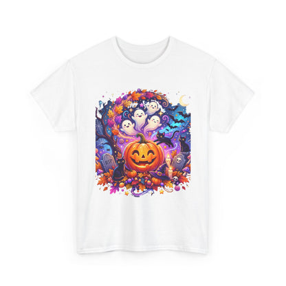 Halloween Pumpkin & Ghosts T-Shirt — Cute Spooky Jack-O'-Lantern Tee