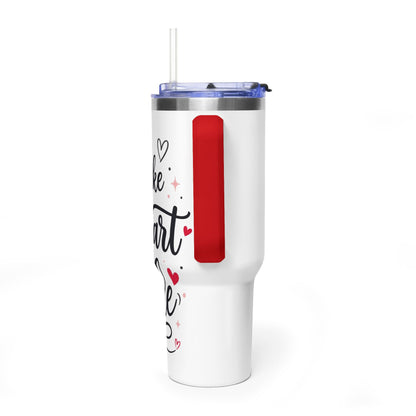 40oz Love-Themed Thermal Tumbler with Handle
