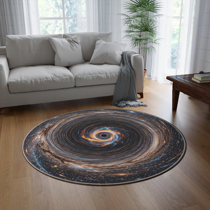 Galaxy Vortex Round Rug — Cosmic Spiral Area Rug