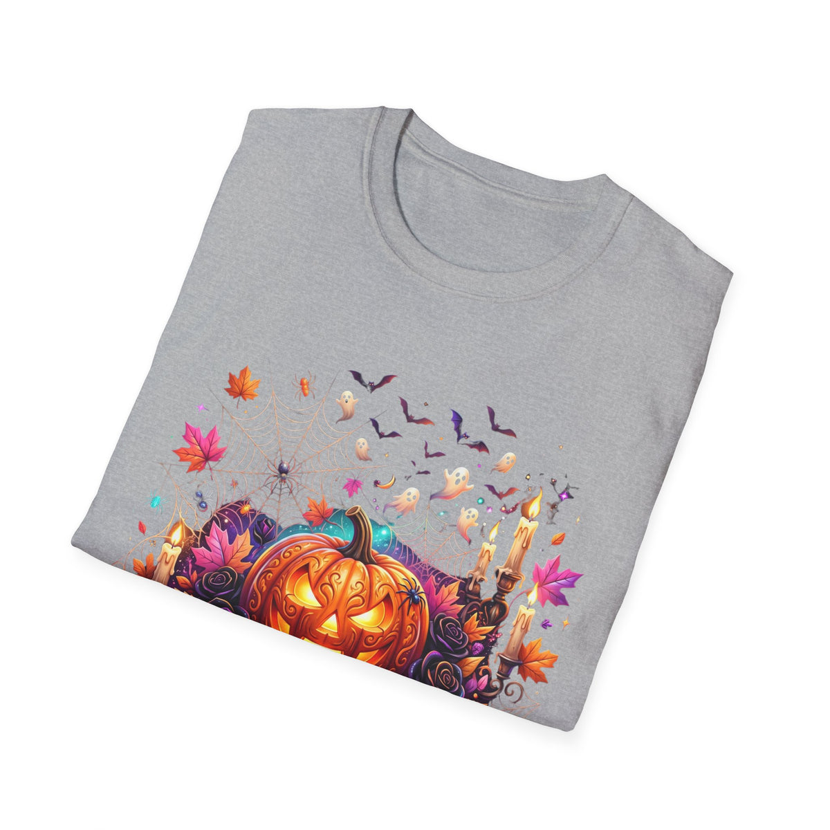 Jack-o'-Lantern Floral Halloween T-Shirt