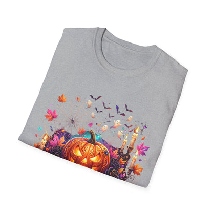 Jack-o'-Lantern Floral Halloween T-Shirt