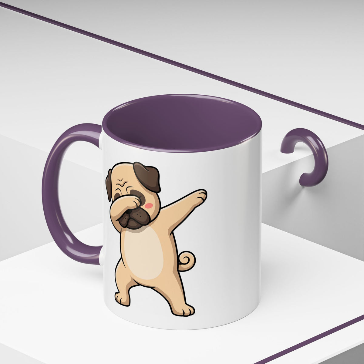 Dabbing Pug Coffee Mug — Cute Dog Accent Mug (11/15 oz)