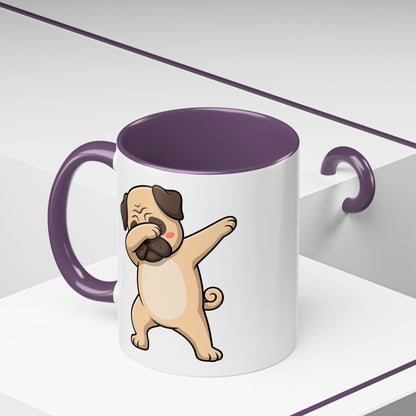 Dabbing Pug Coffee Mug — Cute Dog Accent Mug (11/15 oz)