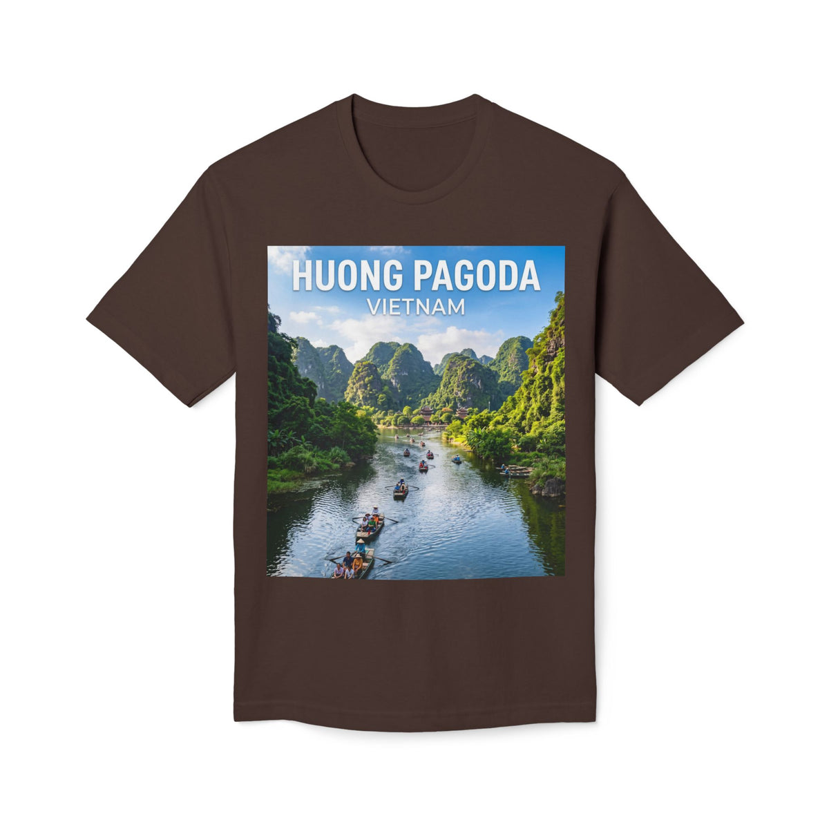 Huong Pagoda Vietnam T-Shirt — Scenic Ninh Binh River Travel Tee