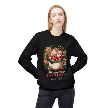 Christmas Coffee Sweatshirt — Santa in Cup Holiday Crewneck