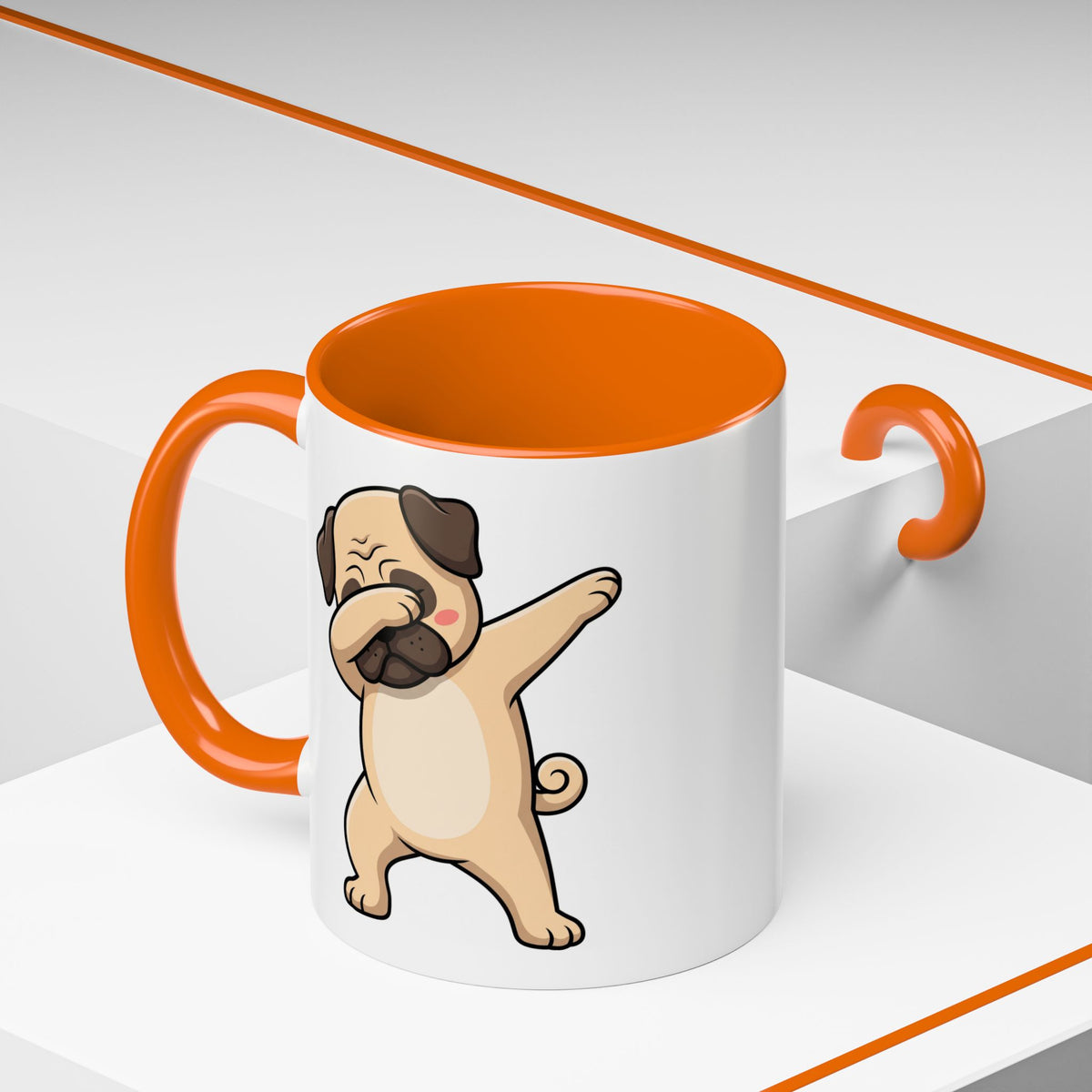 Dabbing Pug Coffee Mug — Cute Dog Accent Mug (11/15 oz)