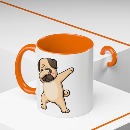 Dabbing Pug Coffee Mug — Cute Dog Accent Mug (11/15 oz)