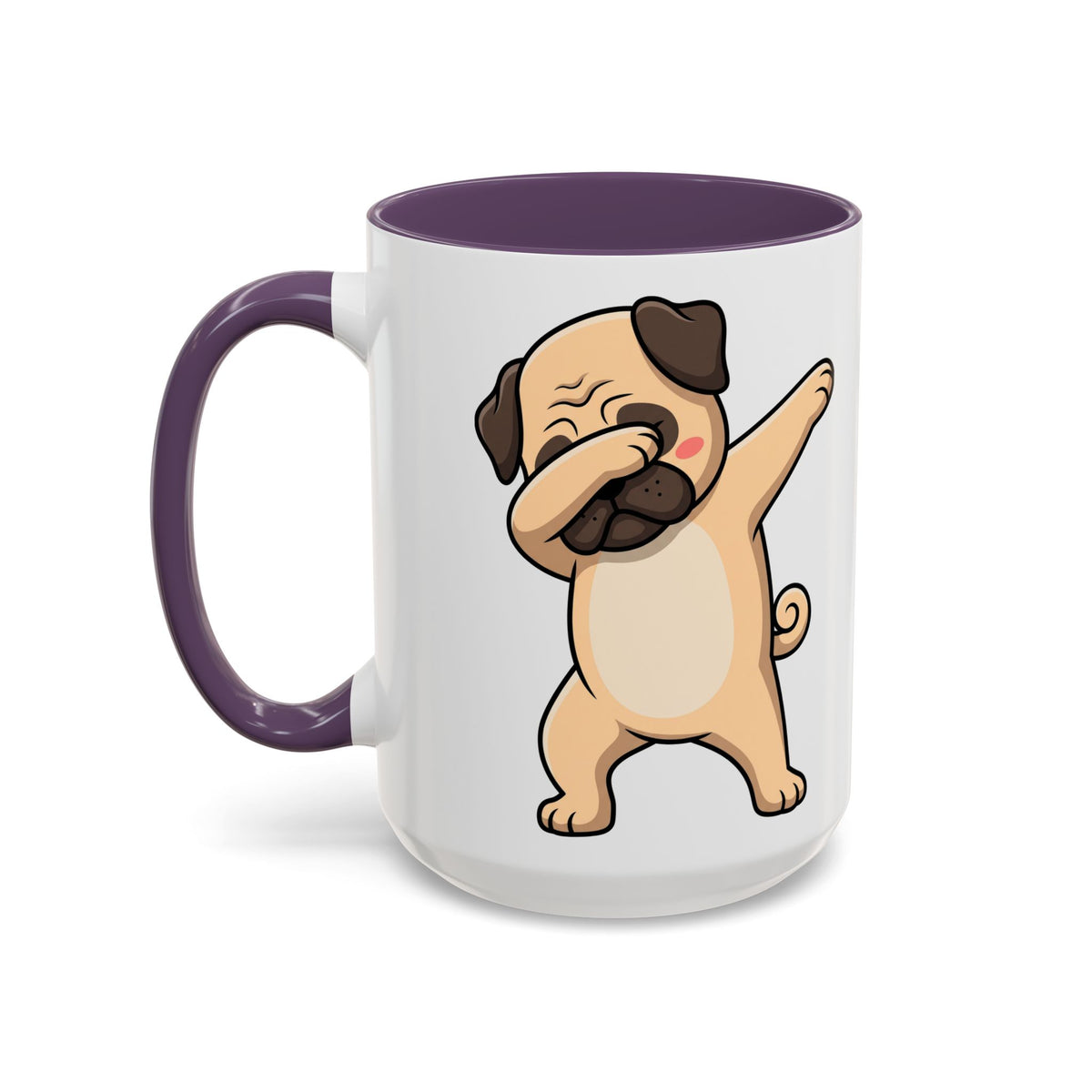 Dabbing Pug Coffee Mug — Cute Dog Accent Mug (11/15 oz)