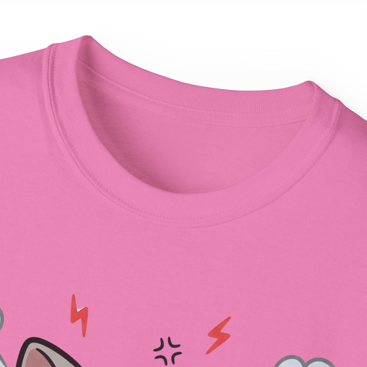 Angry Cute Cat T-Shirt — Cartoon Grumpy Kitty Graphic Tee