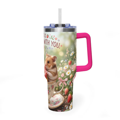 Life Is Sweeter With You Hamster Floral 40oz Thermal Tumbler