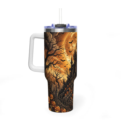 40oz Gothic Haunted Castle Halloween Tumbler