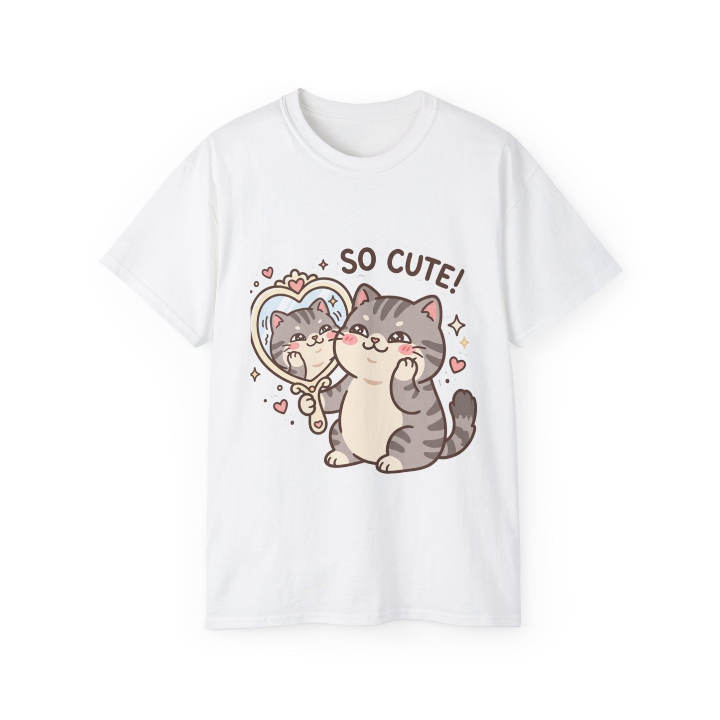 Cute Cat Mirror Tee - "So Cute!" Kawaii Cat T-Shirt