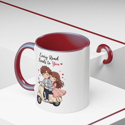 Every Road Leads to You Romantic Couple Coffee Mug