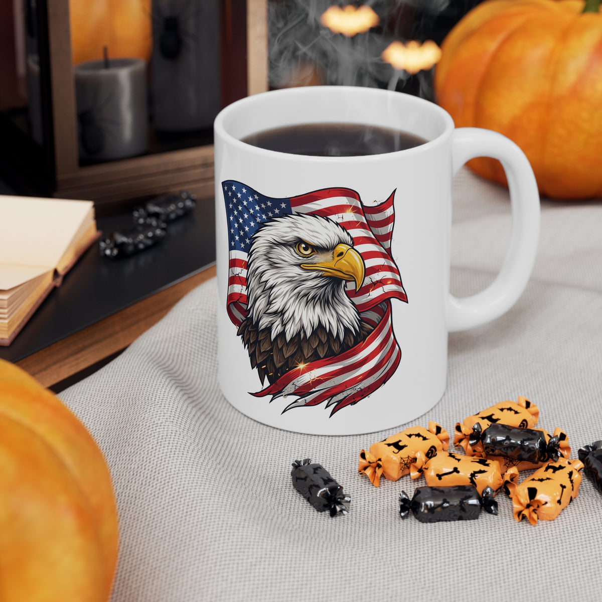 American Eagle Flag Coffee Mug — Patriotic 11oz & 15oz Ceramic Mug