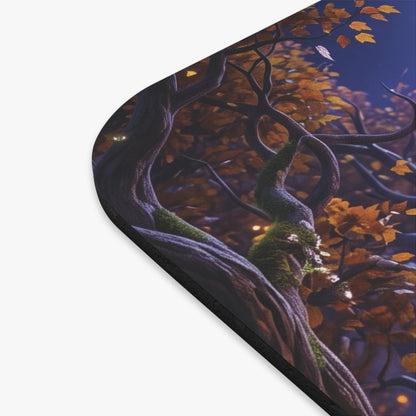 Halloween Cottage Mouse Pad — Haunted Pumpkin Moonlit Desk Mat