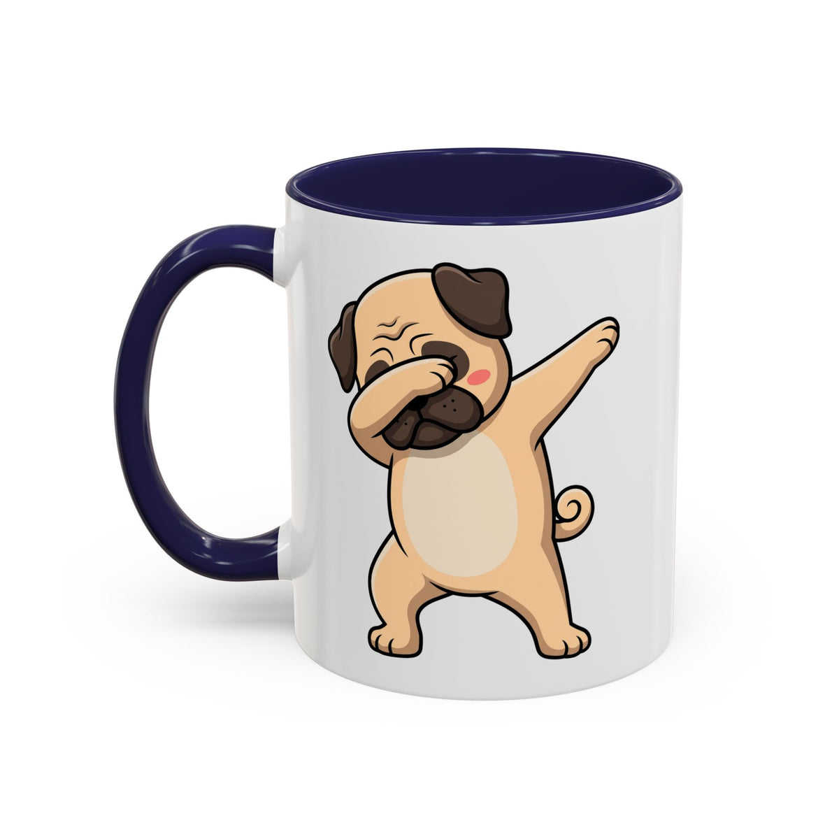 Dabbing Pug Coffee Mug — Cute Dog Accent Mug (11/15 oz)