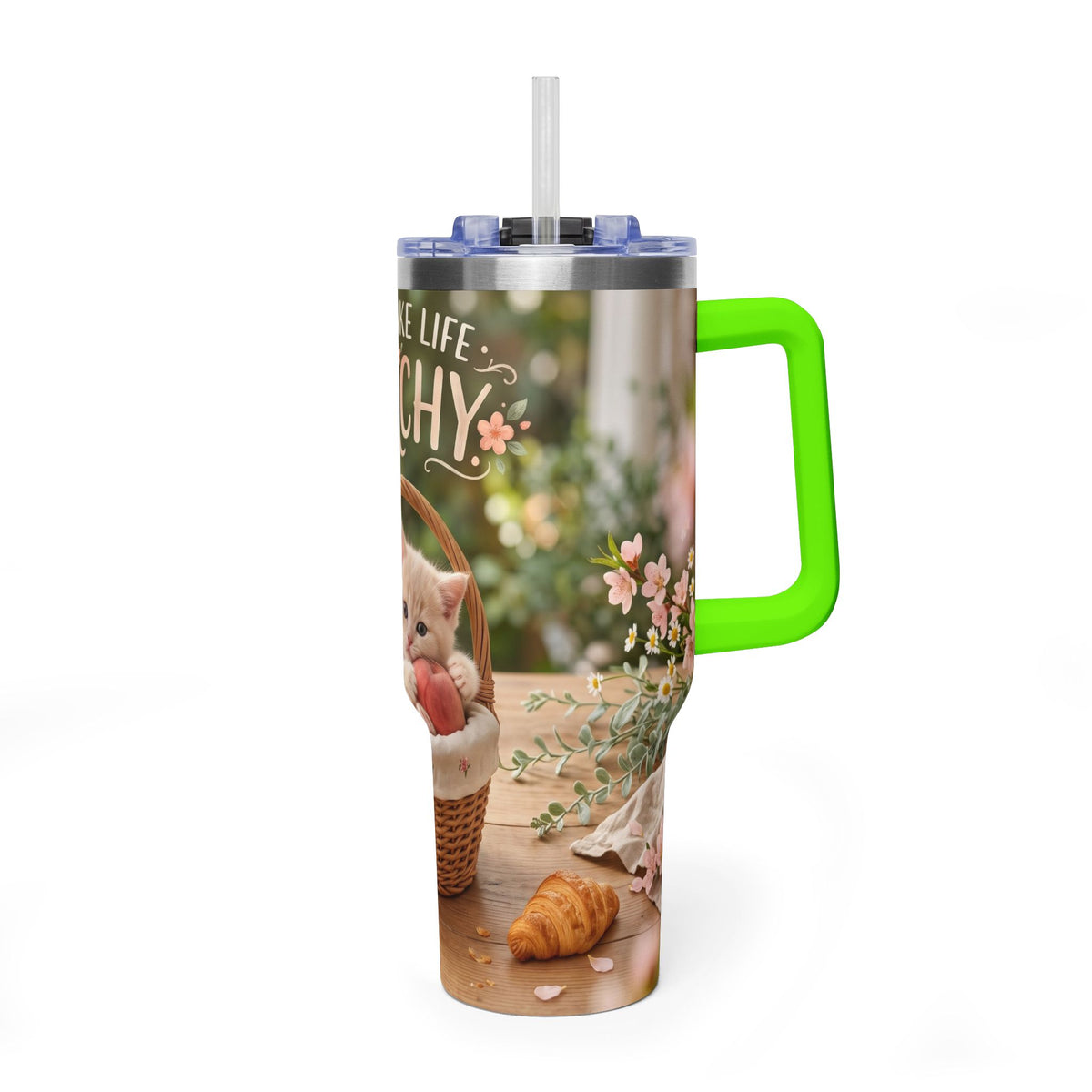 You Make Life Peachy Cat Ice Cream 40oz Tumbler