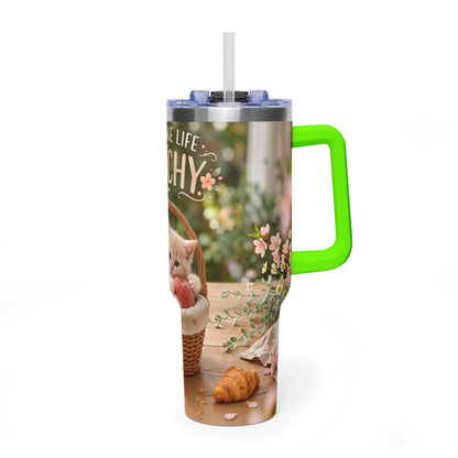 You Make Life Peachy Cat Ice Cream 40oz Tumbler