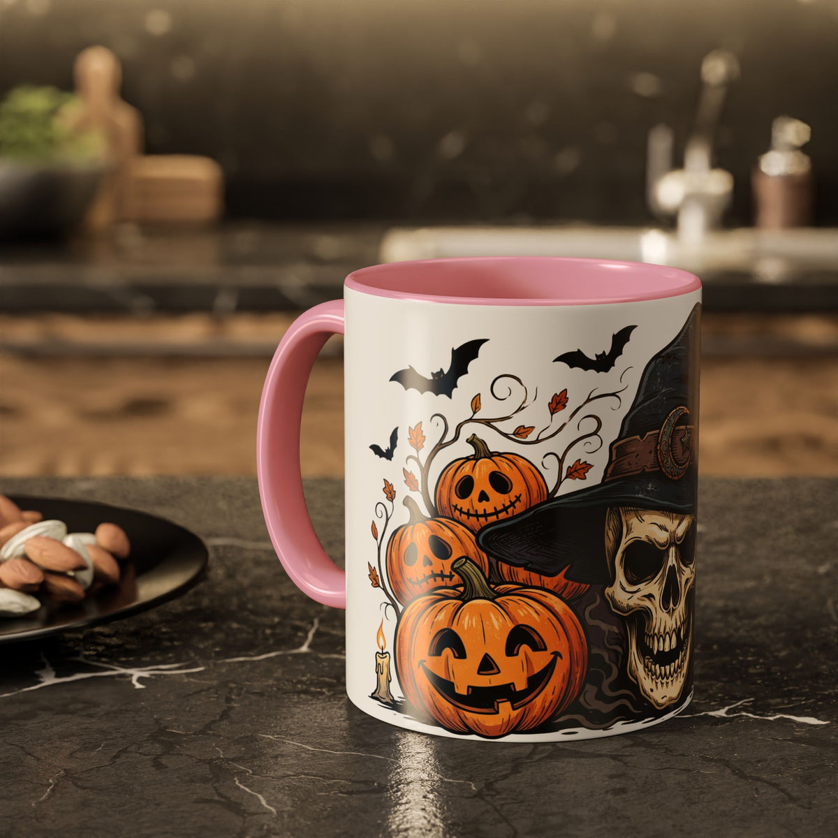 Halloween Skull & Jack-o'-Lantern Mug (11oz/15oz)