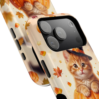 Halloween Kitten Pumpkin Phone Case — Magnetic Impact-Resistant