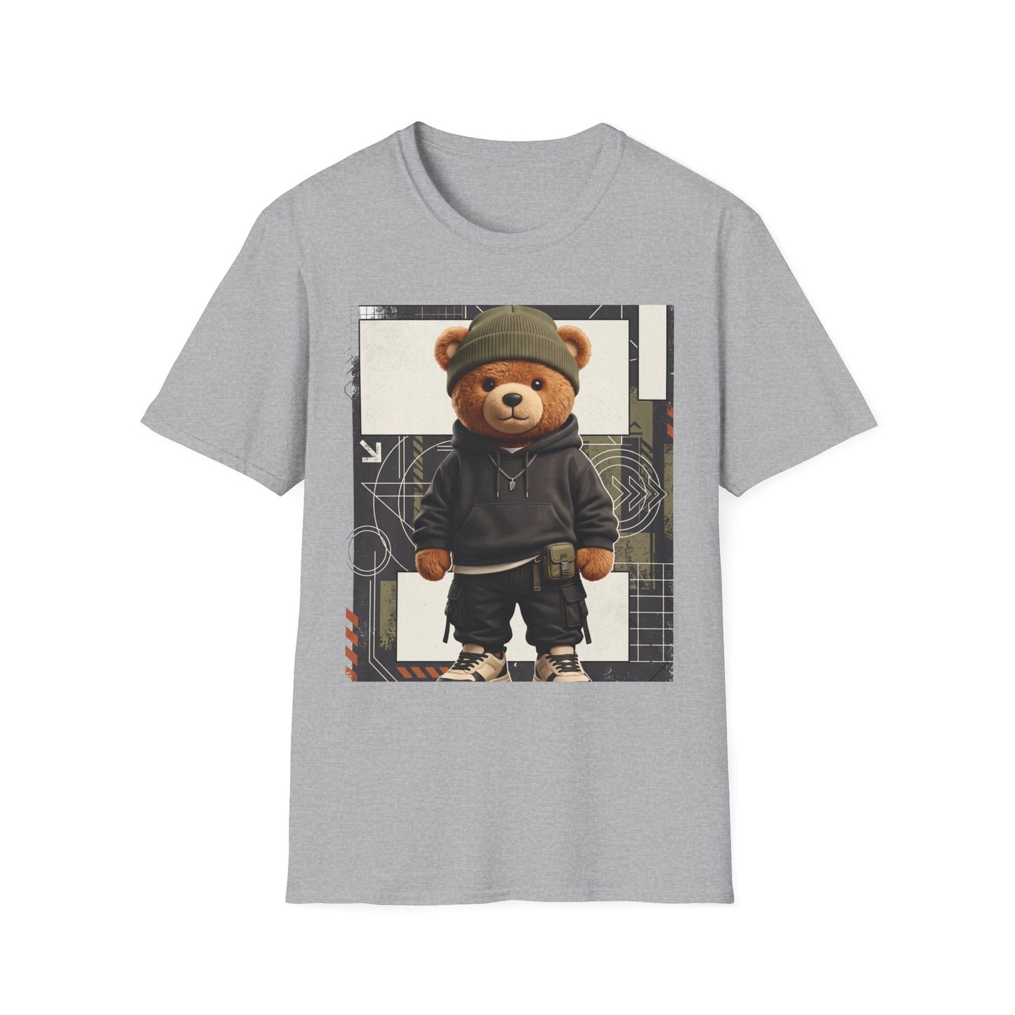 Teddy Bear Graphic T-Shirt — Streetwear Teddy in Beanie & Hoodie