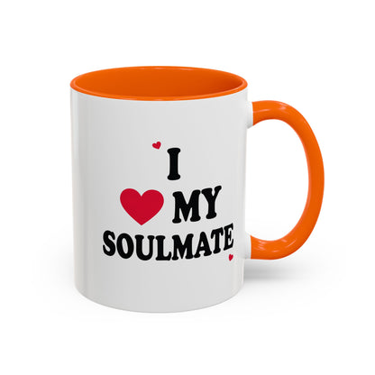 I Love My Soulmate Accent Coffee Mug