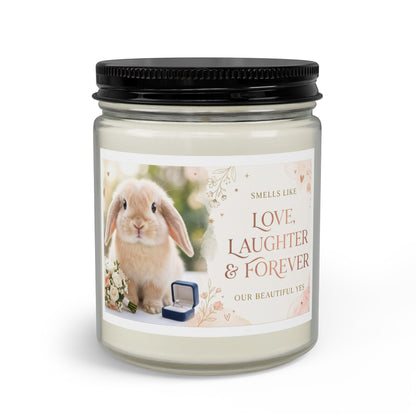 Memorial Bunny Candle Set with Wick Trimmer — "Love, Laughter & Forever"
