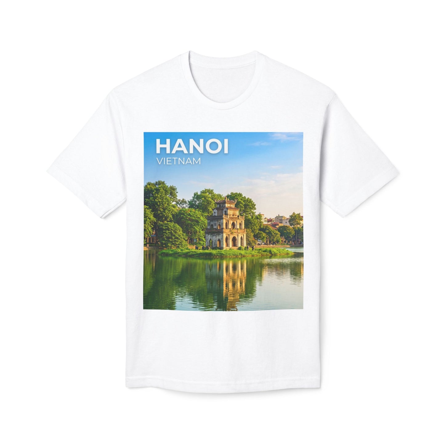 Hanoi Vietnam Travel T-Shirt – Hoan Kiem Lake Temple Photo Tee