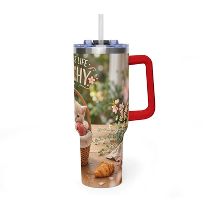 You Make Life Peachy Cat Ice Cream 40oz Tumbler
