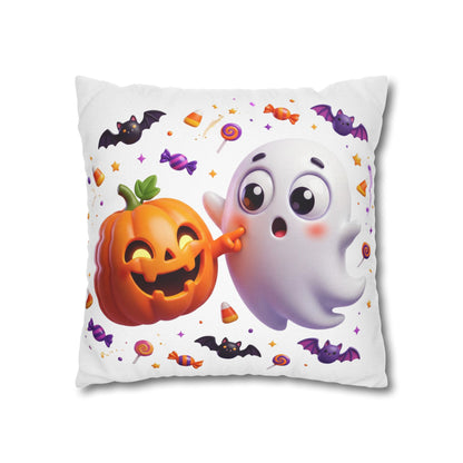 Halloween Ghost & Pumpkin Throw Pillowcase - Cute Spooky Decor