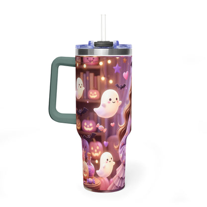 40oz Halloween Girl Ghosts Vacuum Thermal Tumbler