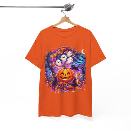 Halloween Pumpkin & Ghosts T-Shirt — Cute Spooky Jack-O'-Lantern Tee