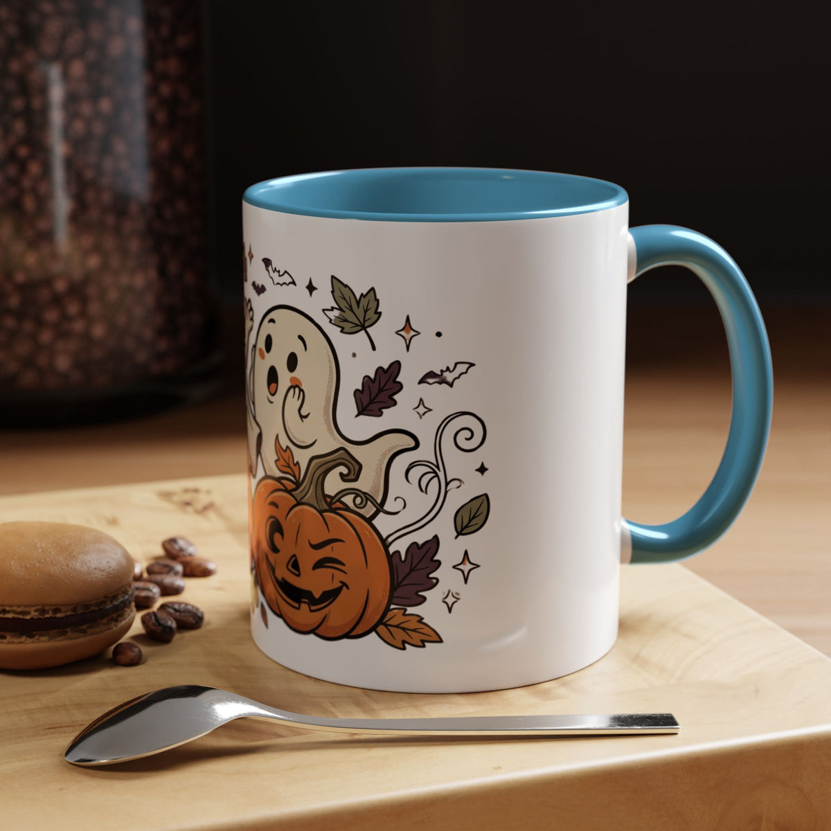 Halloween Ghosts & Pumpkins Coffee Mug — Cute Spooky Accent Mug (11/15oz)