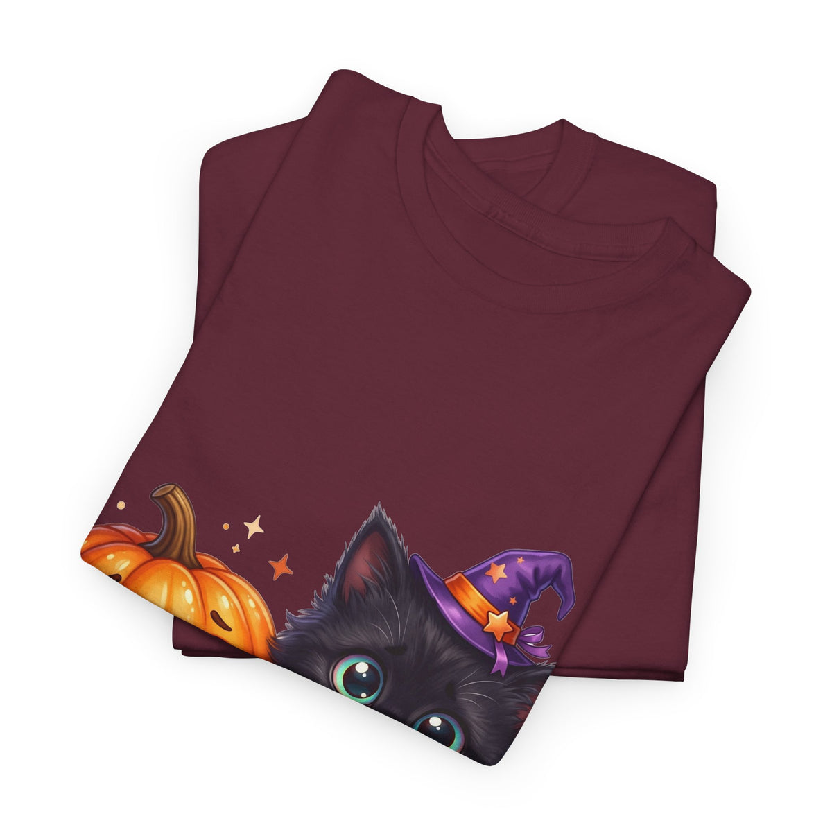 Halloween Black Kitten & Pumpkin T-Shirt