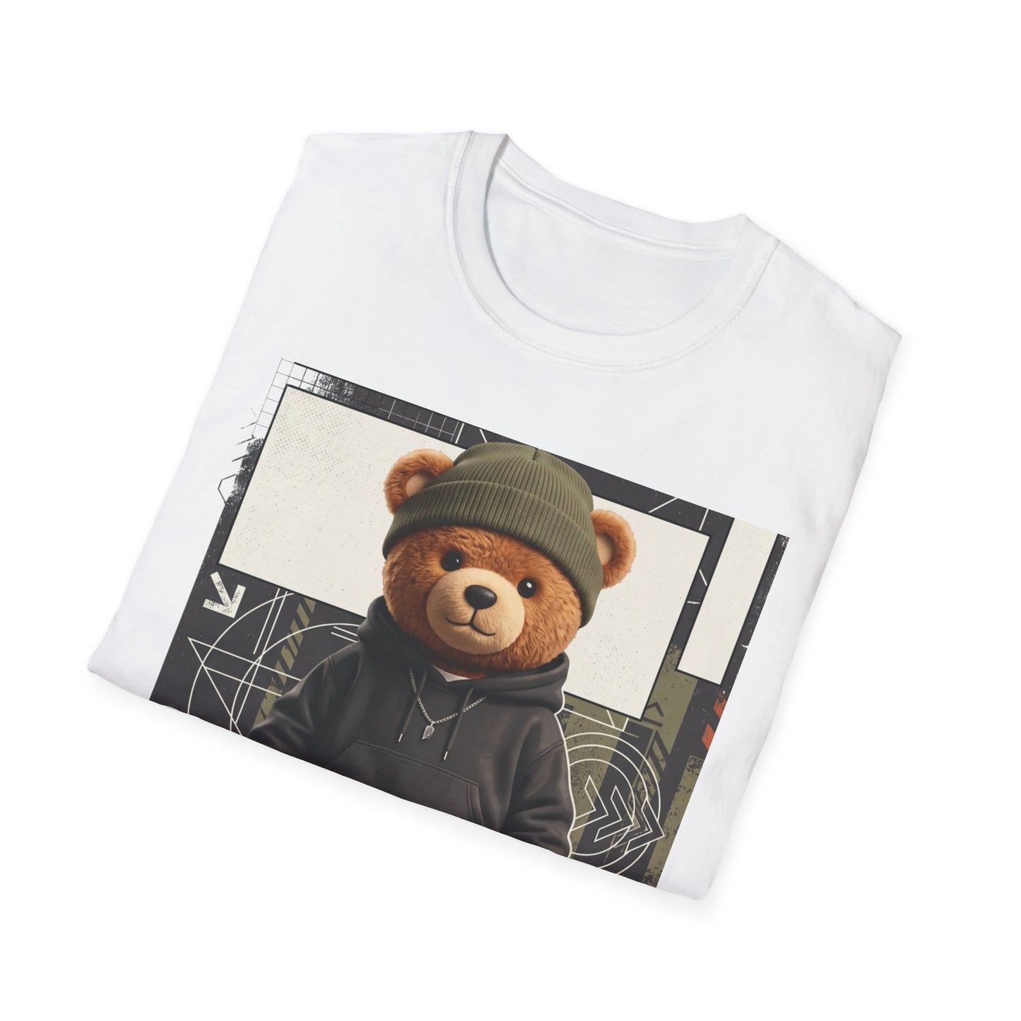 Teddy Bear Graphic T-Shirt — Streetwear Teddy in Beanie & Hoodie