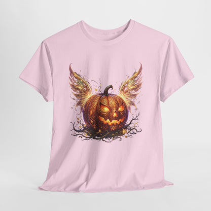 Halloween Pumpkin Tee — Winged Jack-O'-Lantern Graphic Shirt
