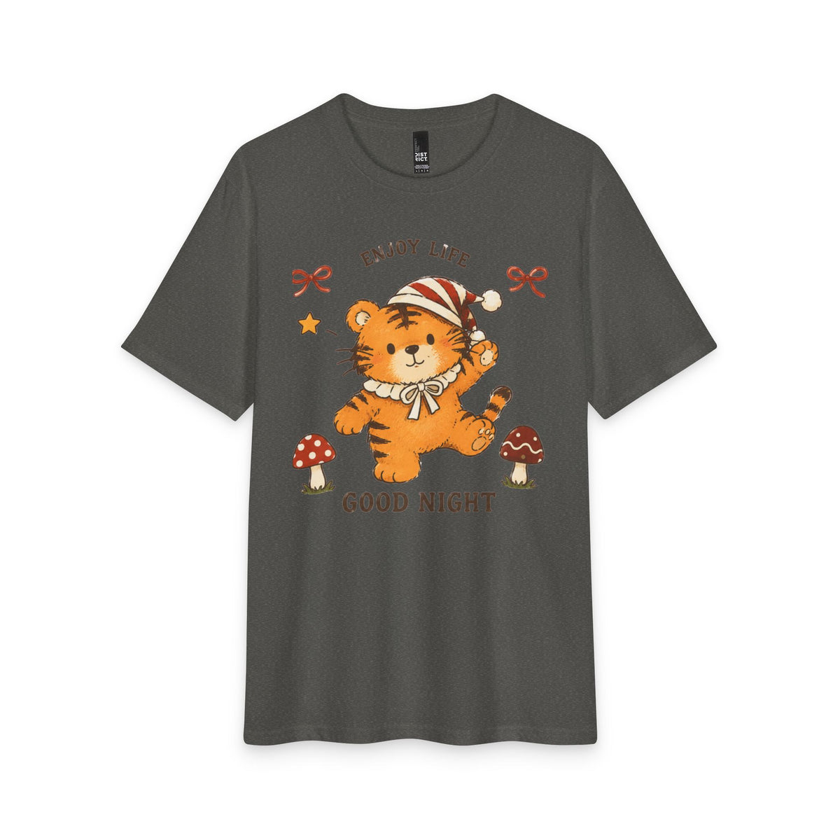 Cute Sleepy Tiger Tee – "Enjoy Life, Good Night" Graphic T-Shirt